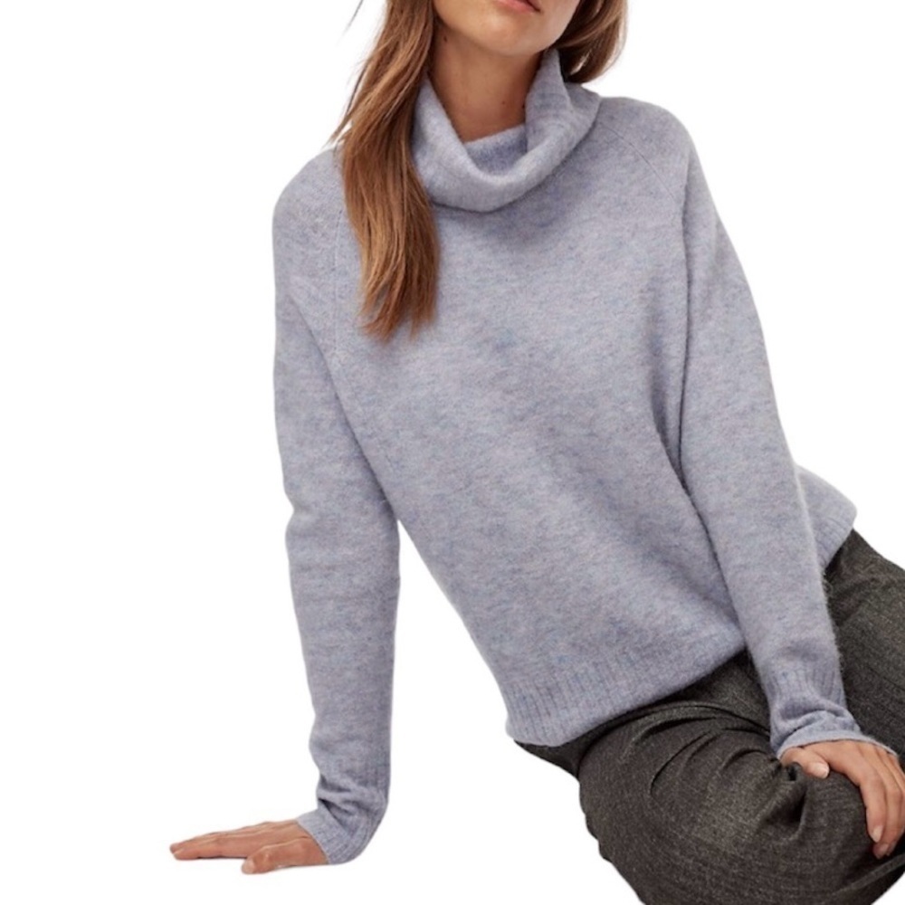 Aritzia Group by Babaton Plutarch Sweater Alpaca Turtleneck Blue Sz M